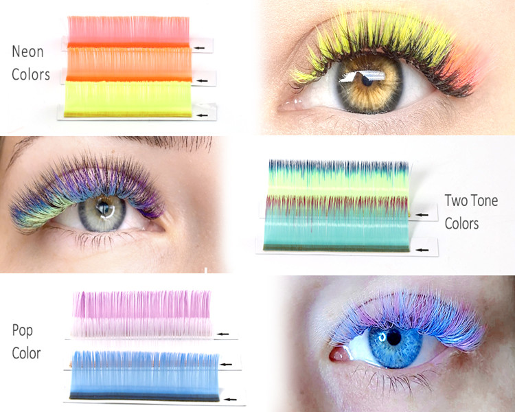 Best Colored Easy Fan Eyelash Extensions Wholesale LM